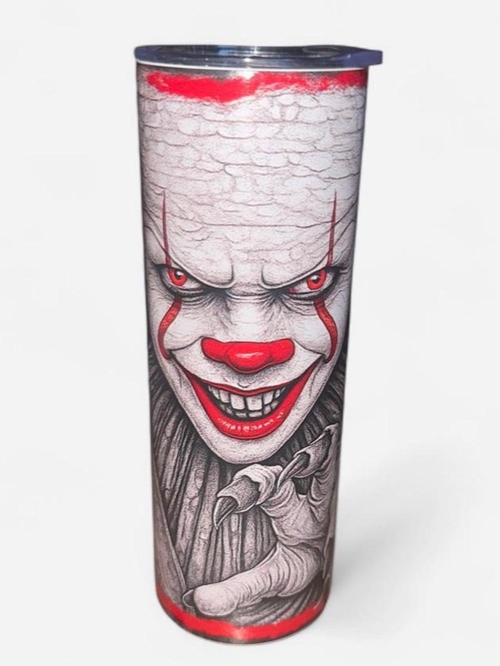 Pennywise Horror Clown Tall Tumbler - Red & White Graphic